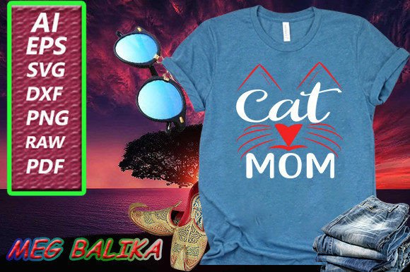 Cat Mom Graphics for T-Shirt Designs & Crafts