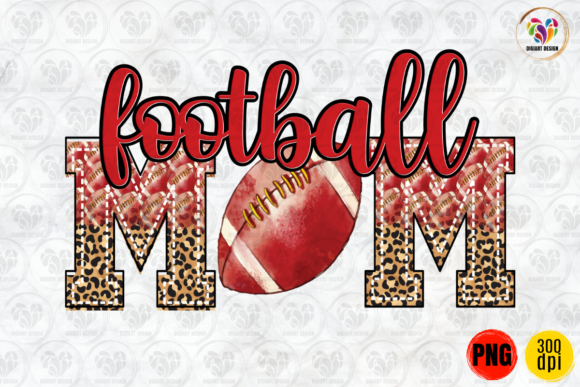 Football Mom Leopard Sublimation: Graphics for Print Templates
