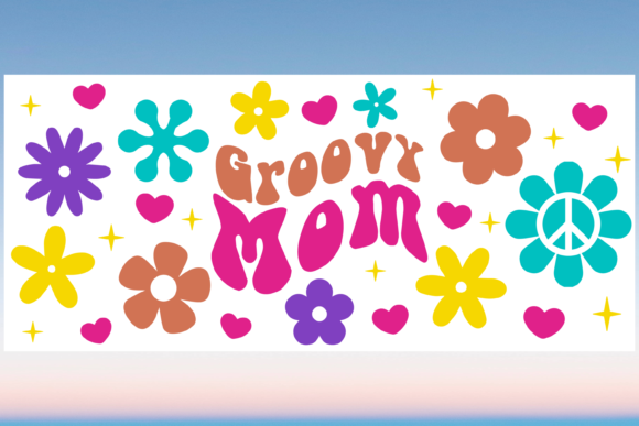 Groovy Mom Mama 16oz Libbey Wrap Svg: Graphics & Print Templates